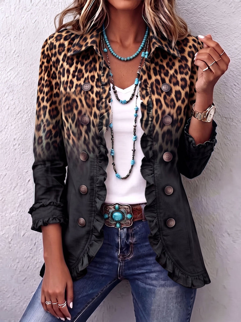 Adriana | Chaqueta Leopardo Degradado Oscuro - Negro