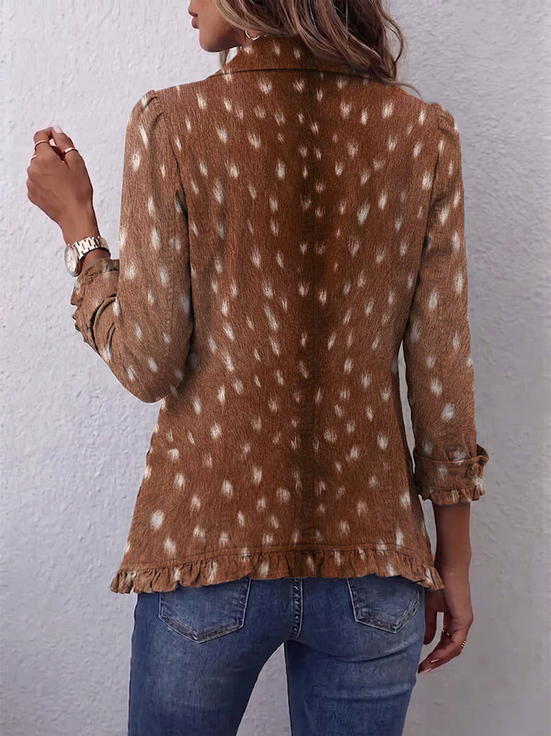 Susana | Chaqueta Animal Print Cervatillo - Marrón