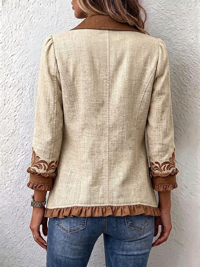 Verónica | Chaqueta Bordada Barroca - Camel