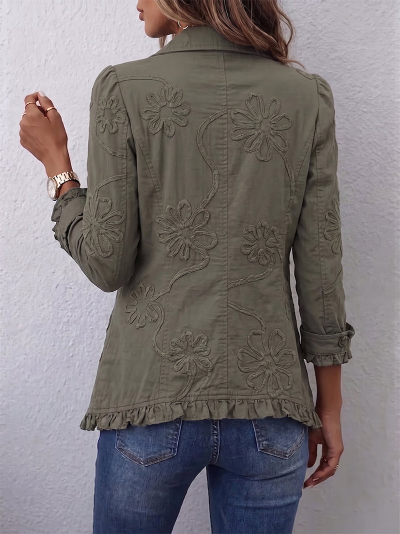 Lucía | Chaqueta Bordada Verde Militar - Verde Militar