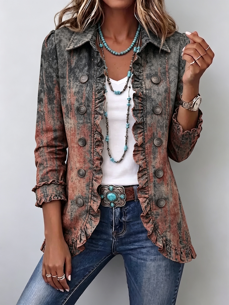 Gloria | Chaqueta Efecto Lavado - Tierra