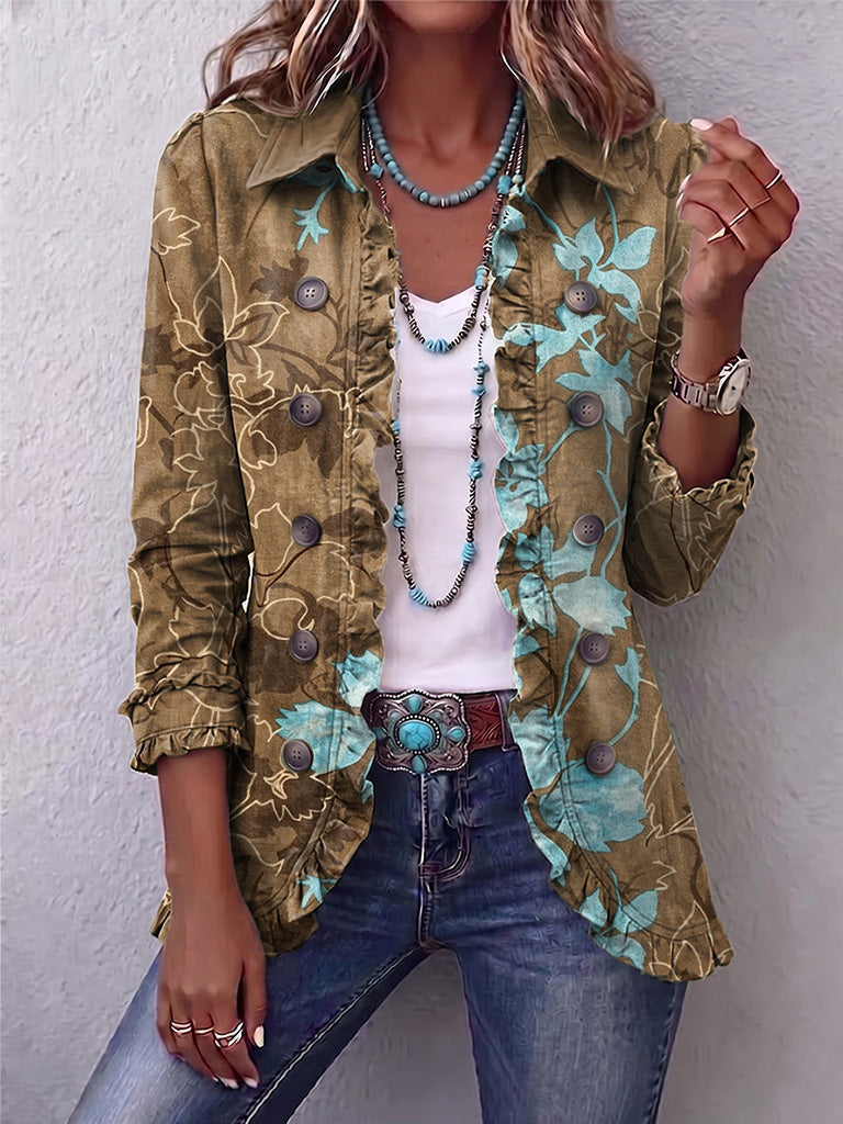 Marisol | Chaqueta Floral Verde - Verde