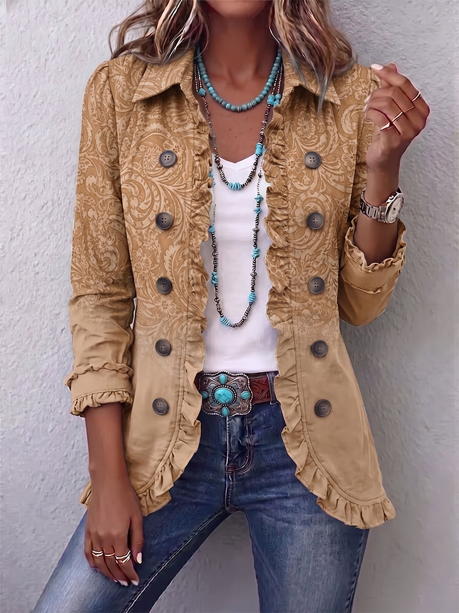 Petra | Chaqueta Estampado Barroco Camel - Camel