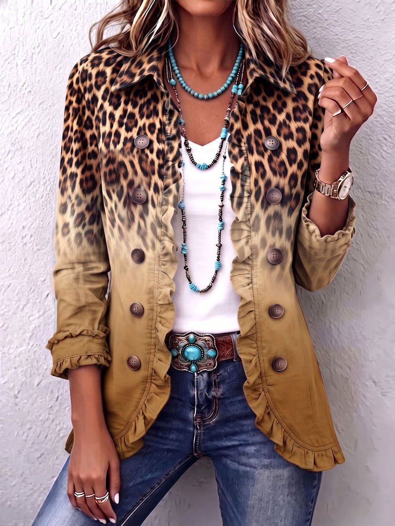 Benilde | Chaqueta Leopardo Degradado Oliva - Oliva