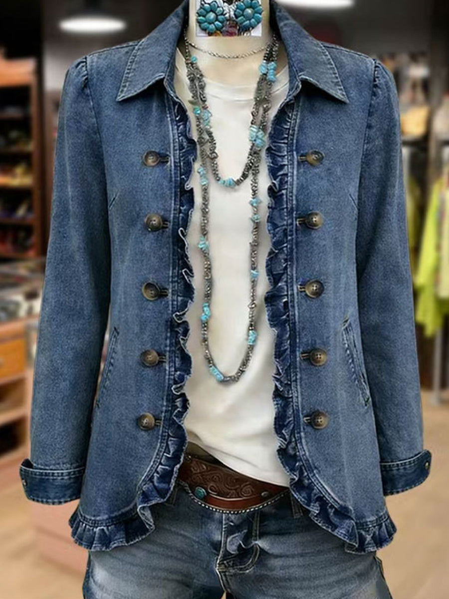 Cristina | Chaqueta Vaquera Clásica - Azul