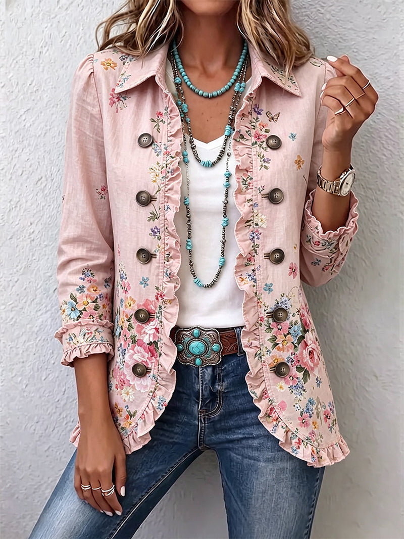 Natalia | Chaqueta Floral Rosa - Rosa