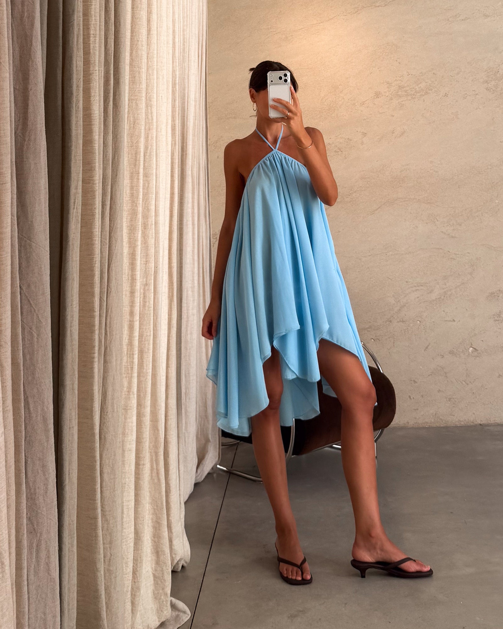 Brisa | Vestido midi con bajo pañuelo