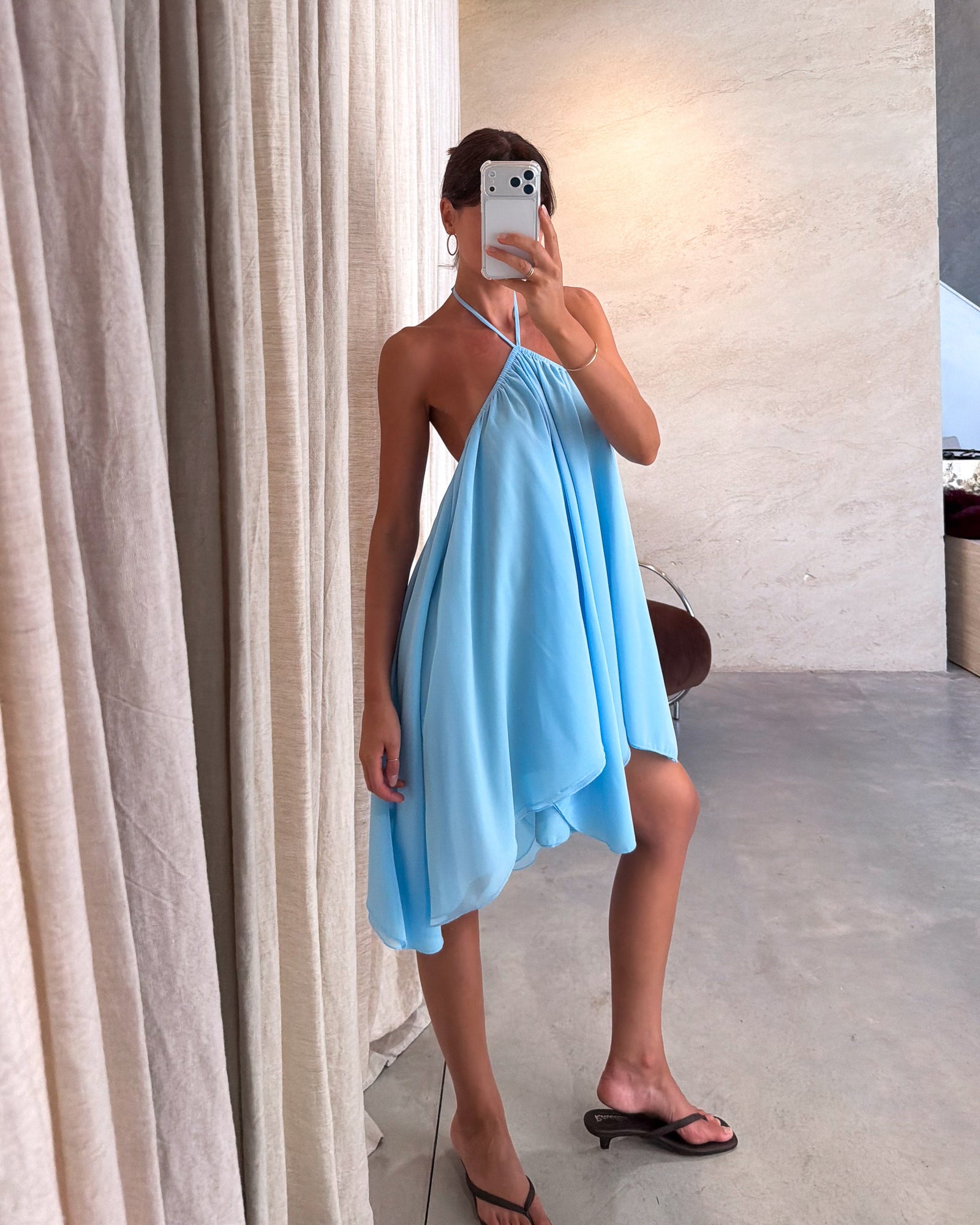 Brisa | Vestido midi con bajo pañuelo