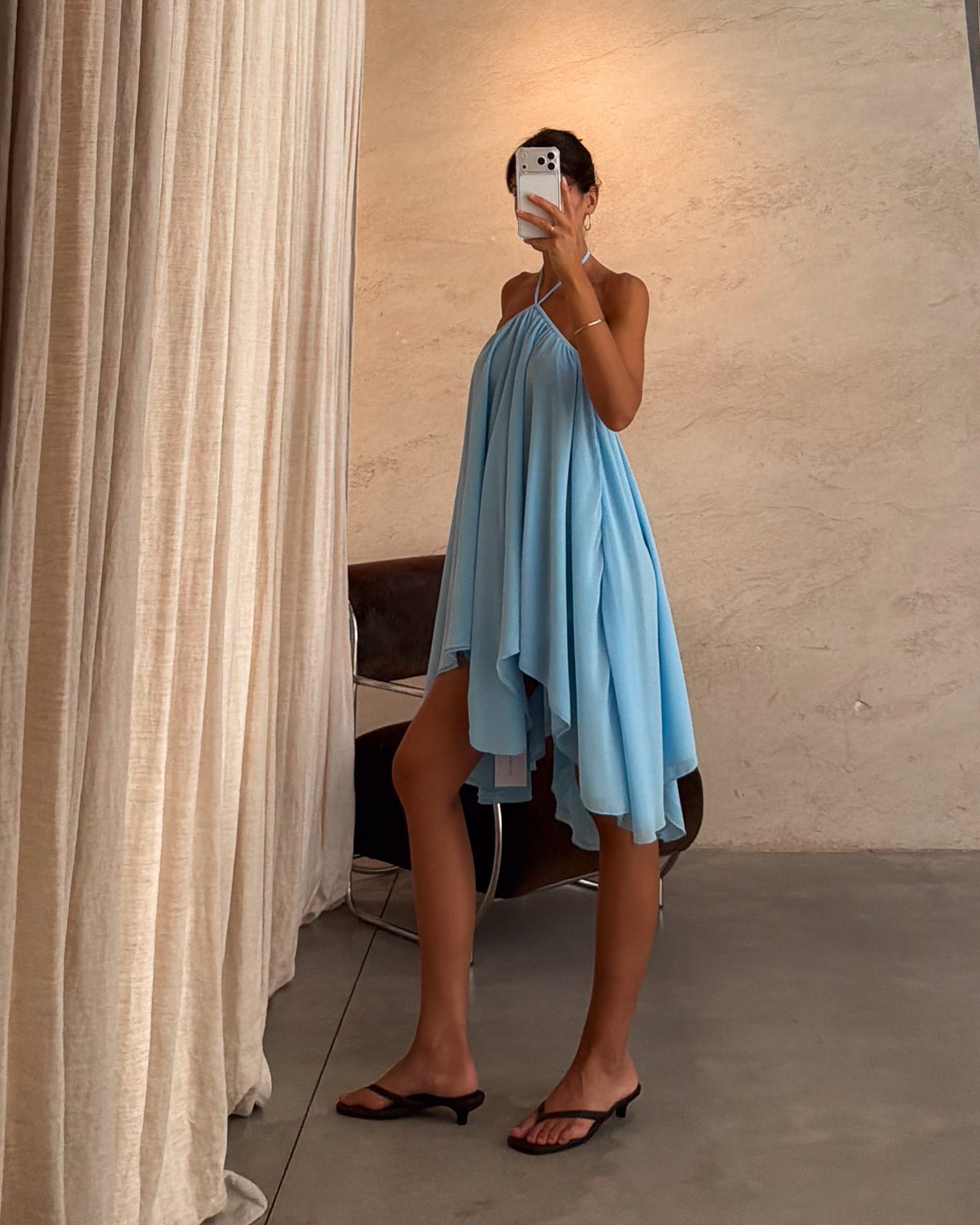 Brisa | Vestido midi con bajo pañuelo