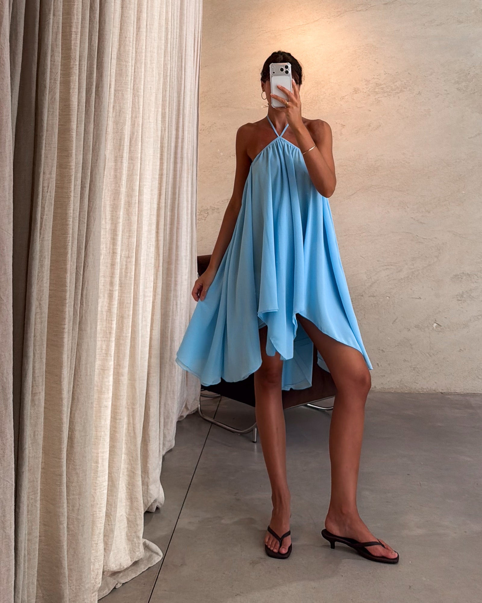 Brisa | Vestido midi con bajo pañuelo
