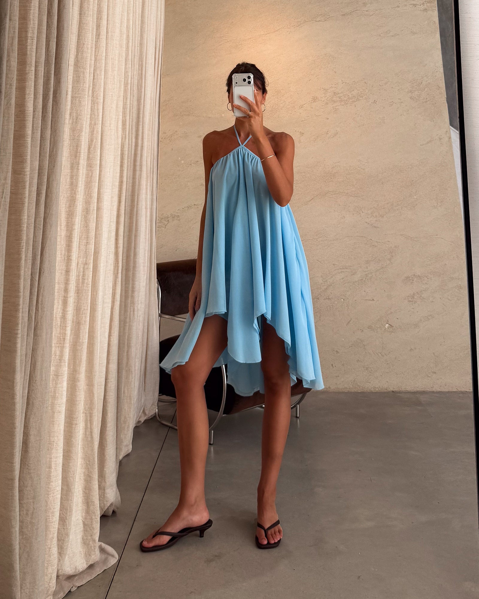 Brisa | Vestido midi con bajo pañuelo