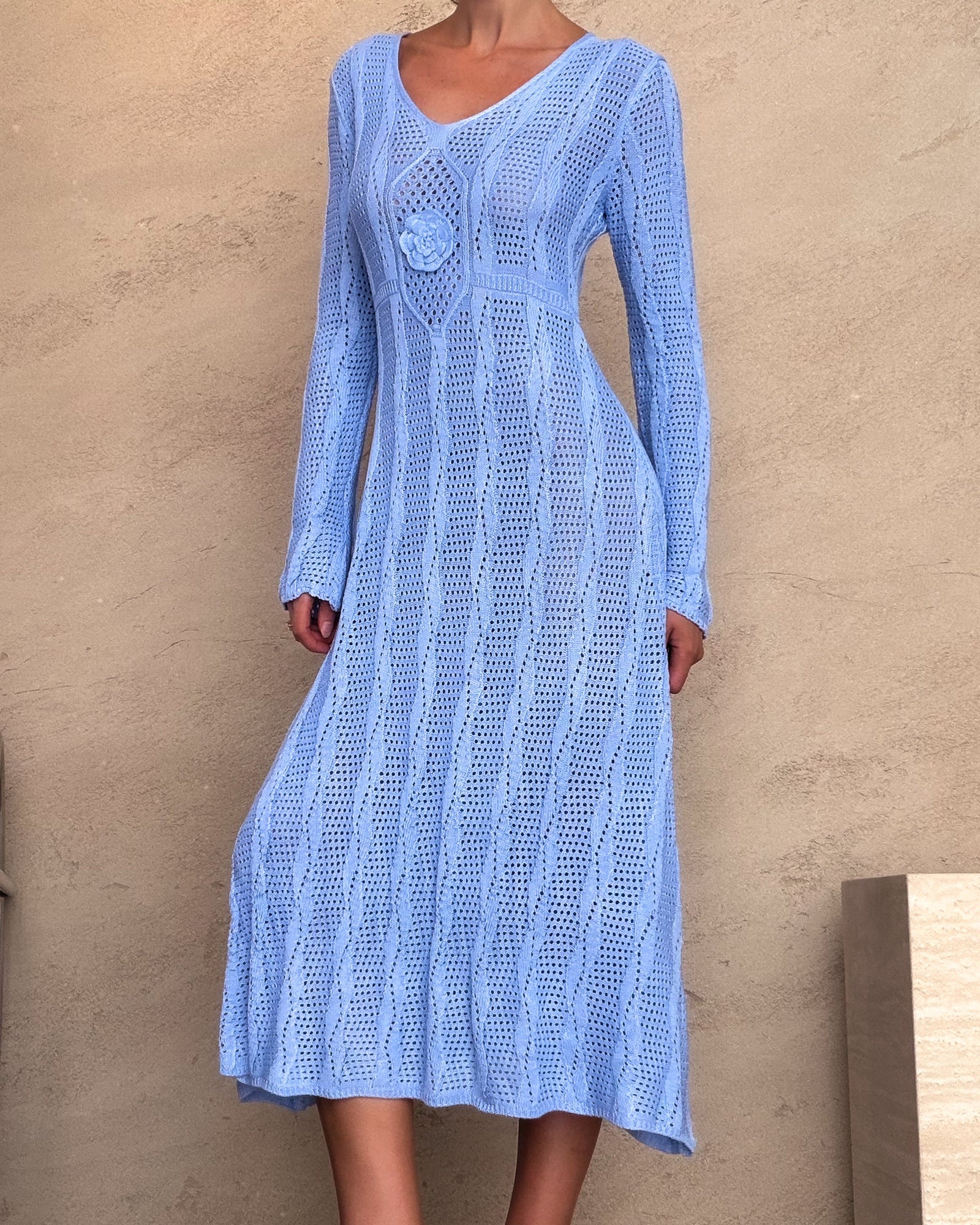 Cielo | Vestido midi de ganchillo