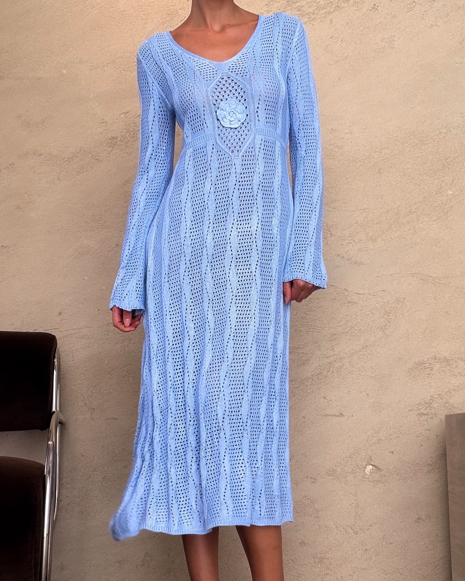 Cielo | Vestido midi de ganchillo