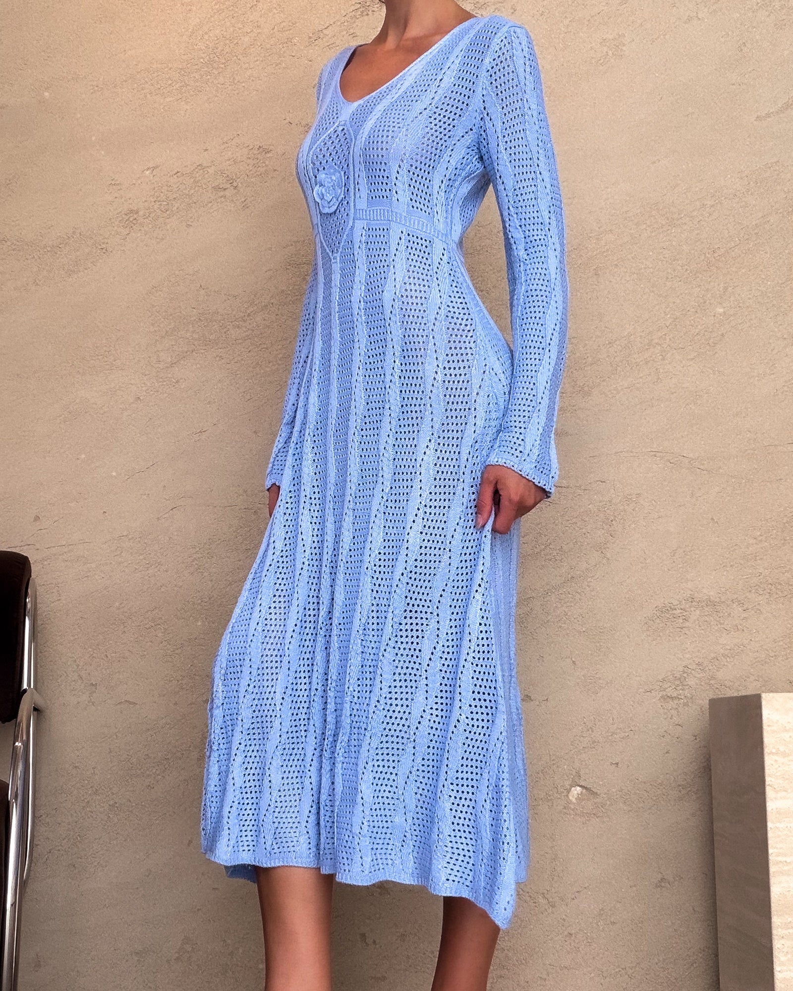 Cielo | Vestido midi de ganchillo