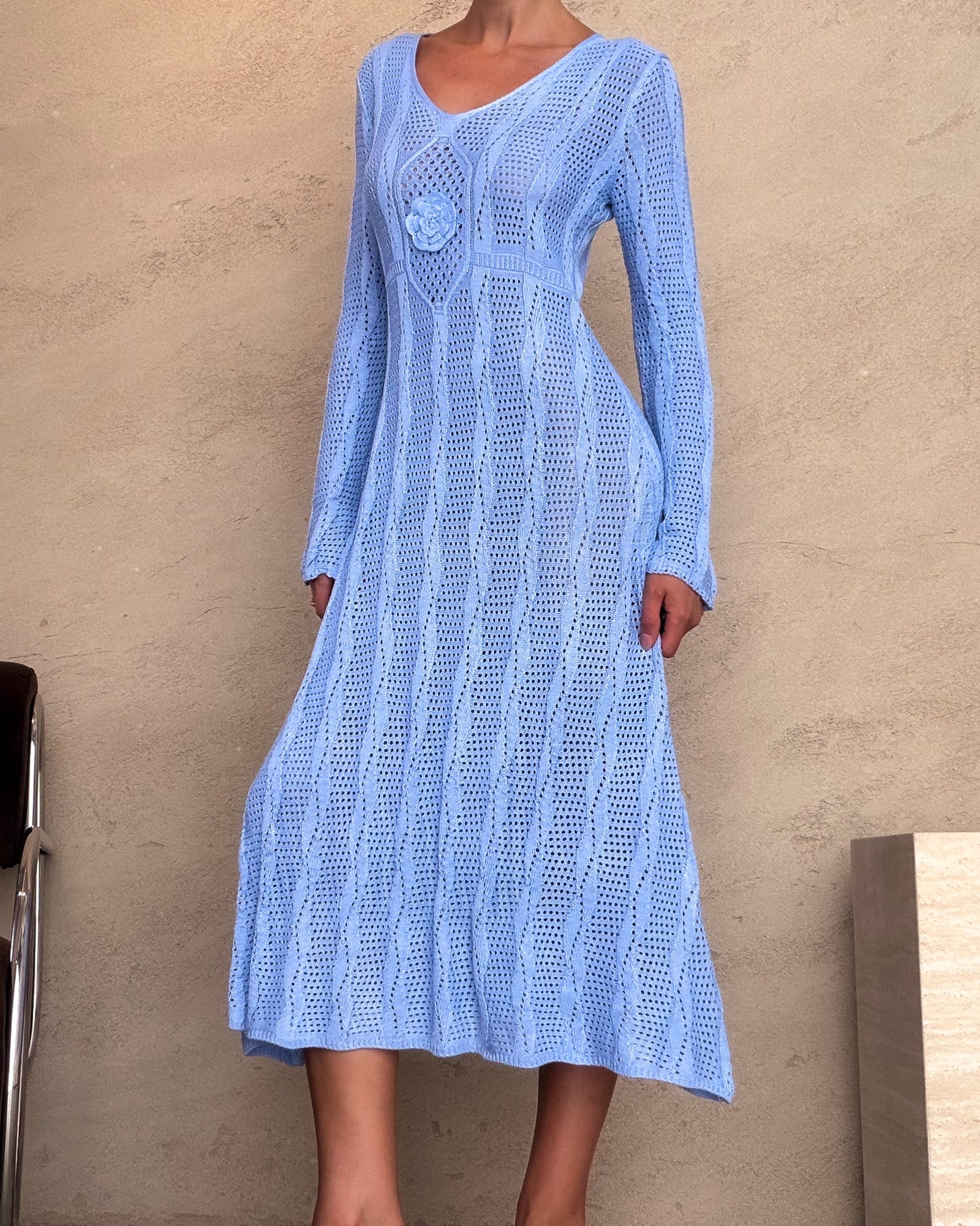 Cielo | Vestido midi de ganchillo