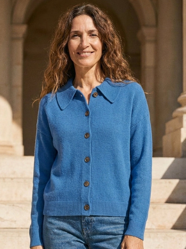Teresa | Chaqueta de Punto con Cuello Camisero
