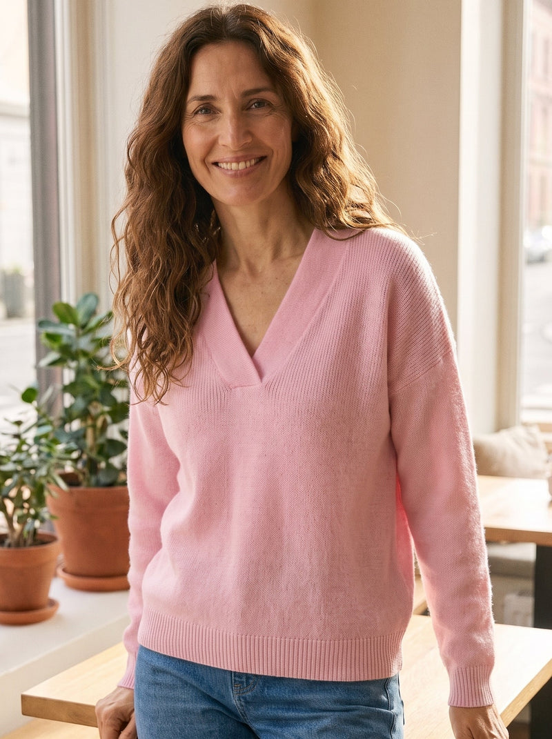 Rocío | Jersey Holgado con Cuello de Pico