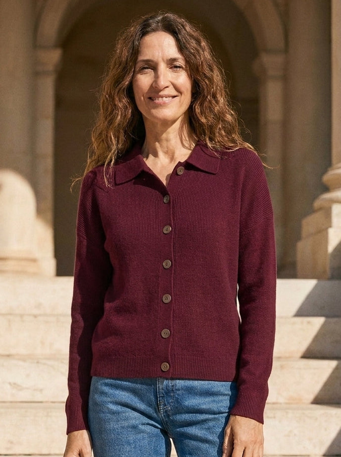 Isabel | Chaqueta de Punto con Cuello y Botones