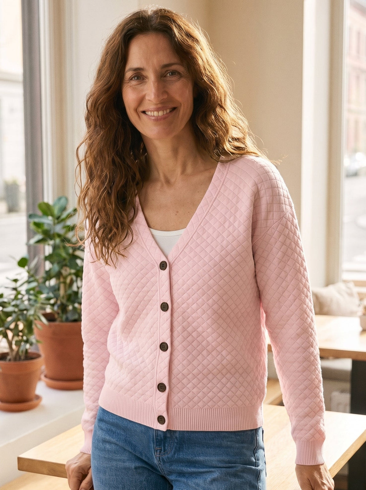 Josefa | Chaqueta de Punto Acolchada con Botones