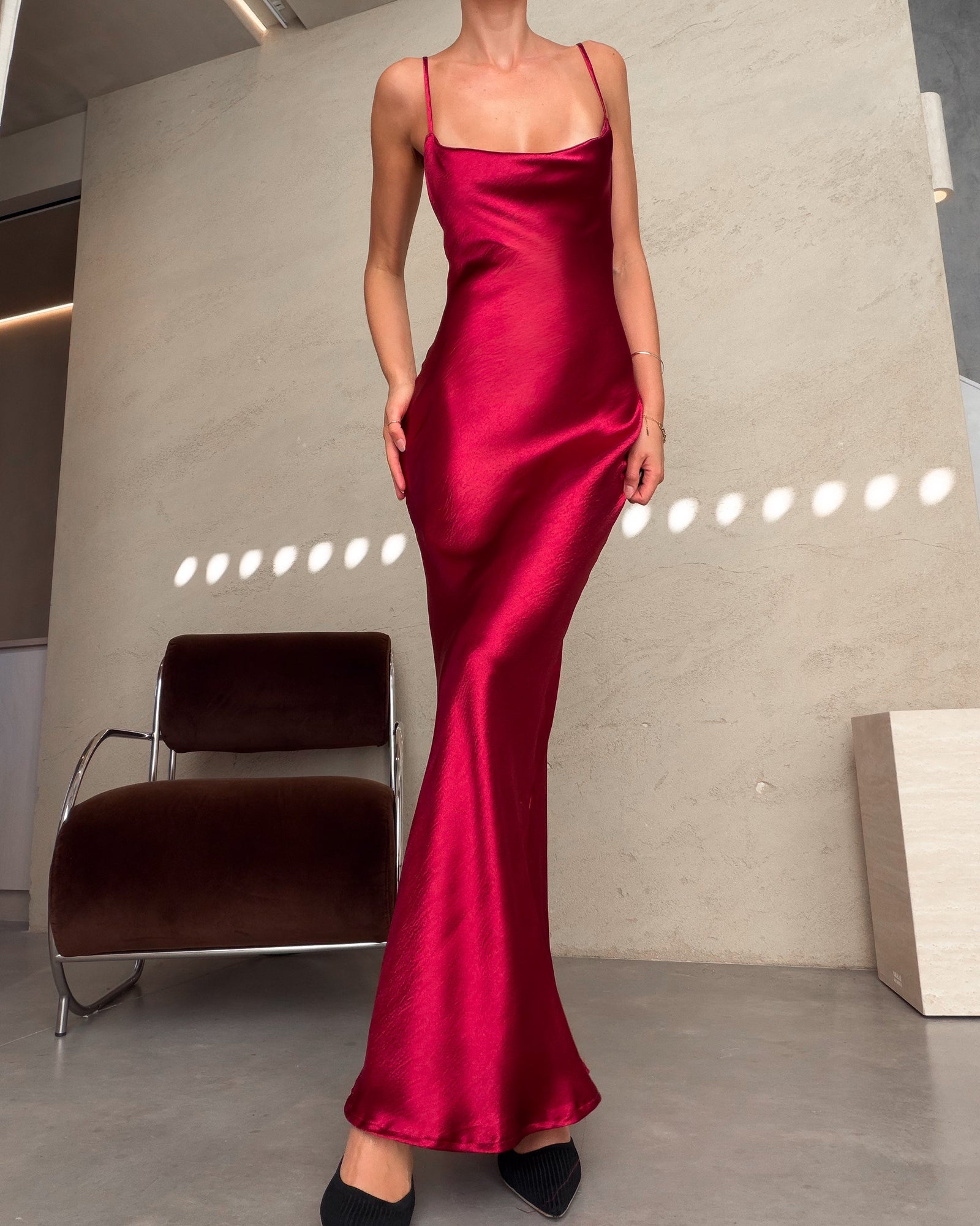 Rubí | Vestido largo al bies