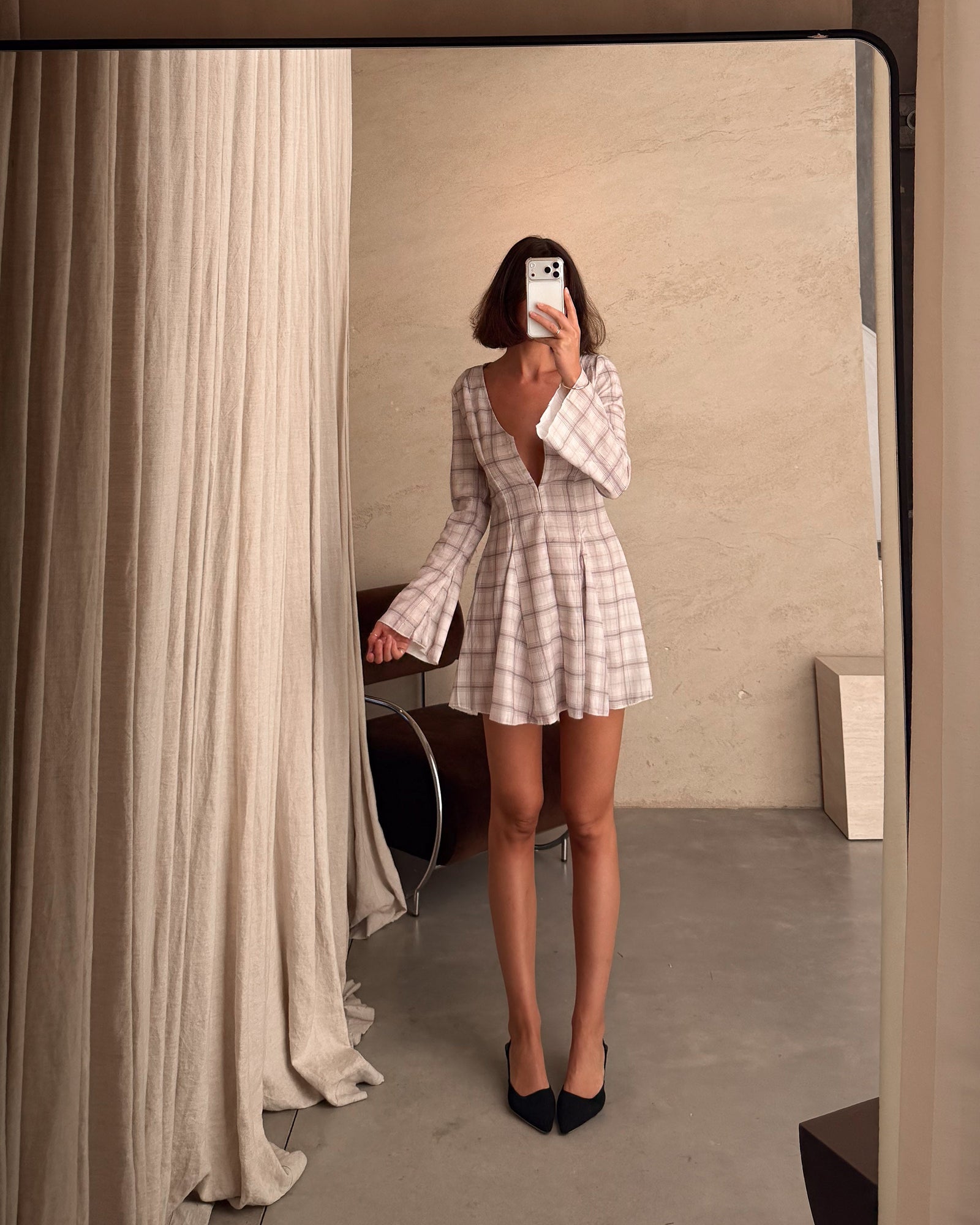 Celosía | Vestido mini a cuadros