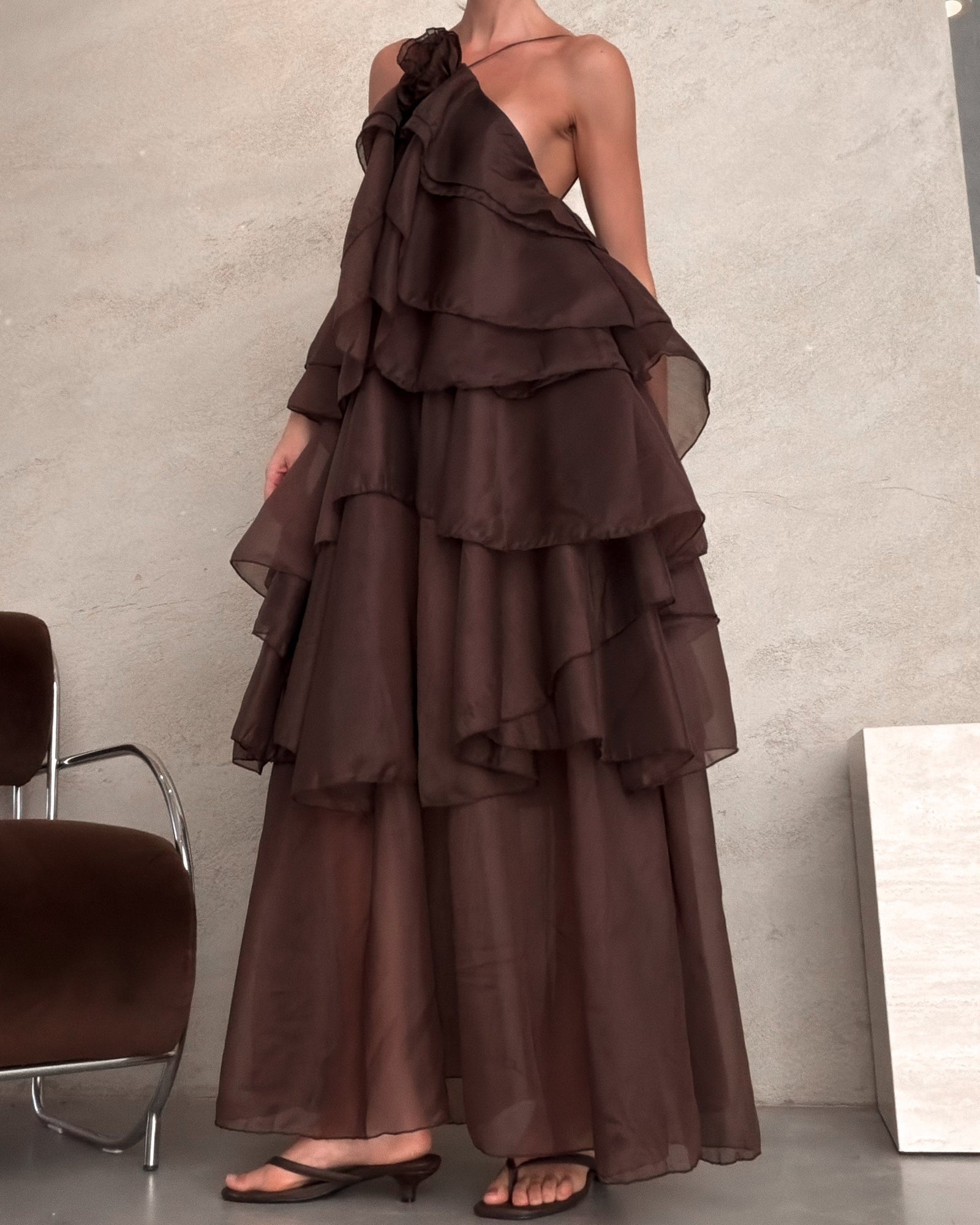 Trufa | Vestido maxi de volantes