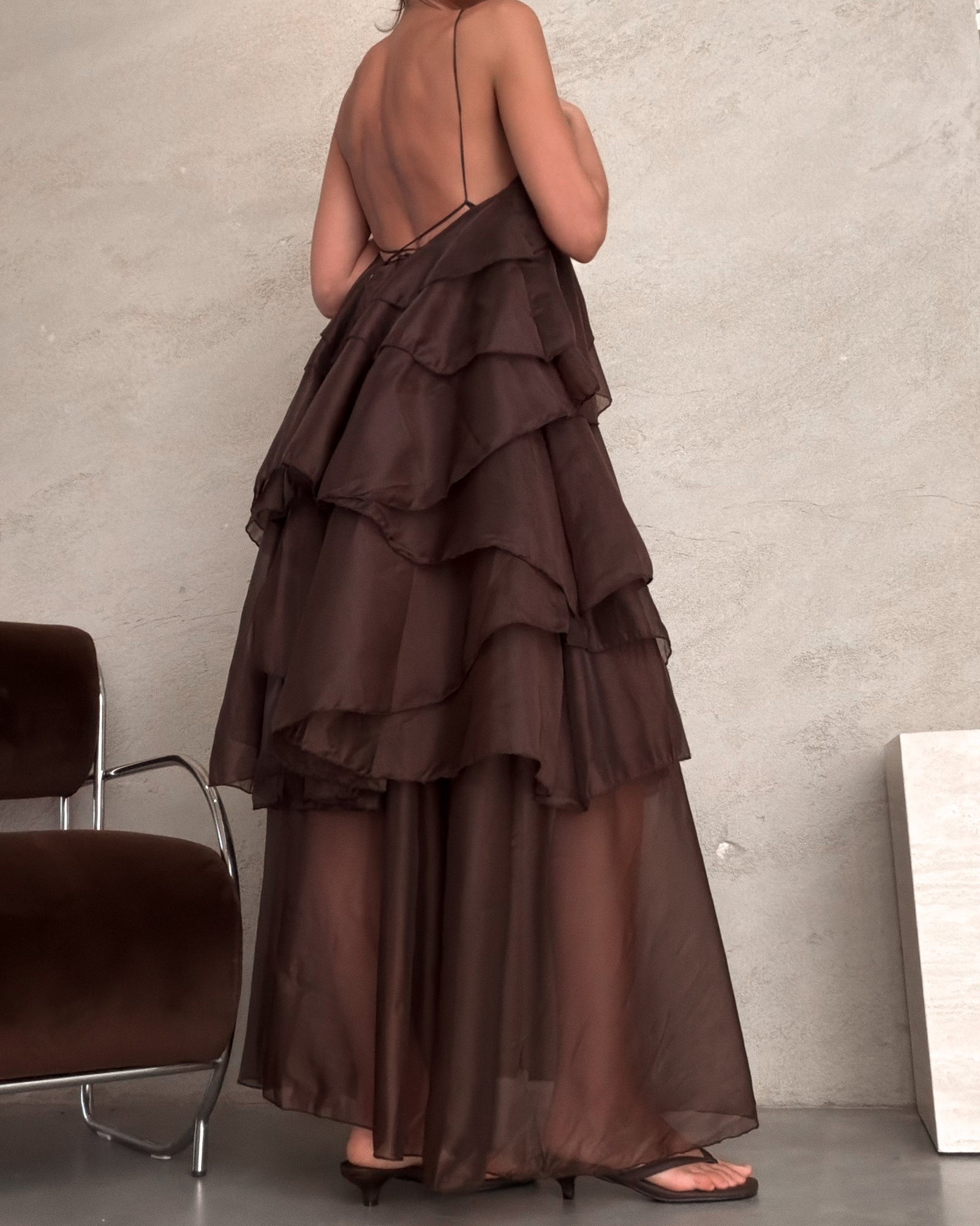 Trufa | Vestido maxi de volantes
