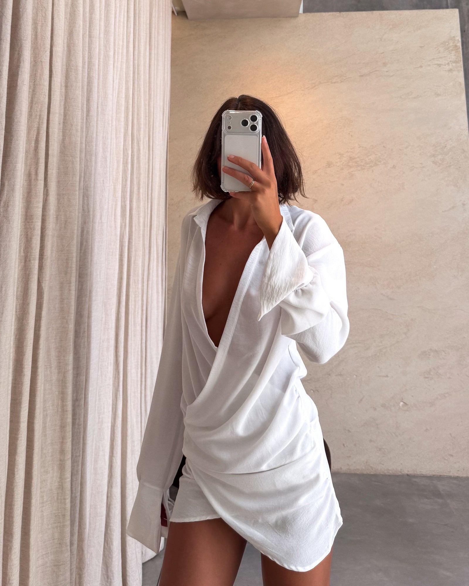 Calma | Vestido mini camisero