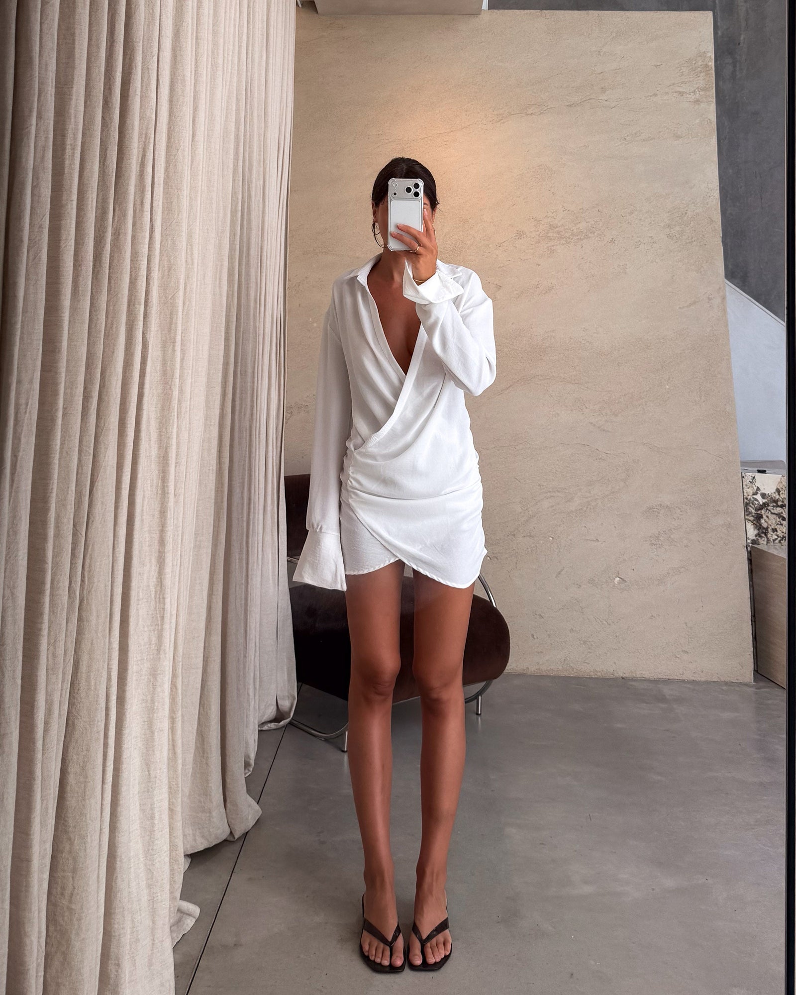 Calma | Vestido mini camisero