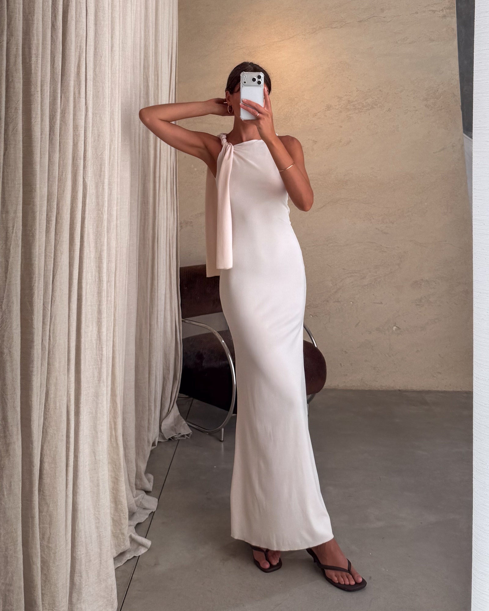 Coral | Vestido largo ceñido