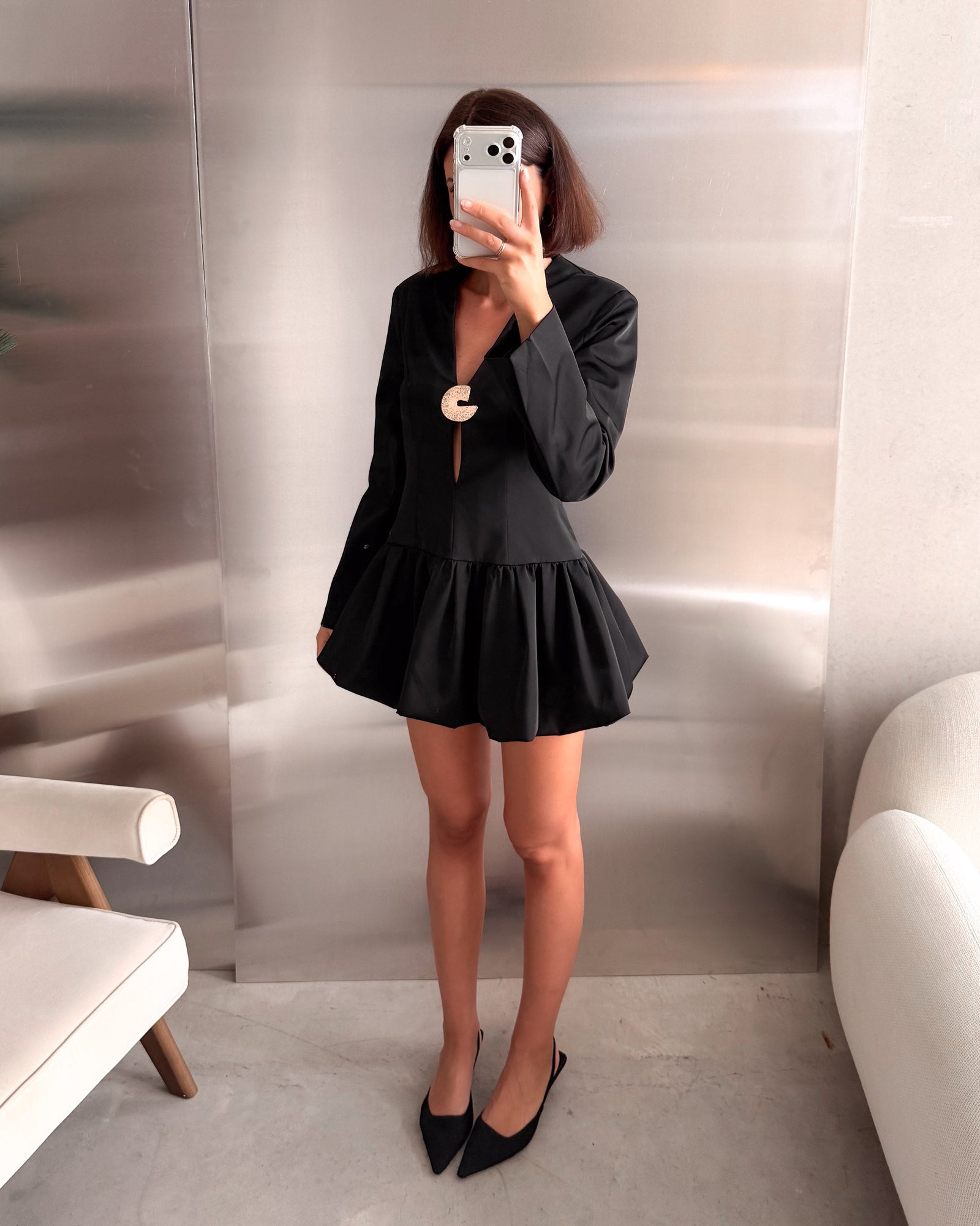 Noir | Vestido blazer con espalda abierta
