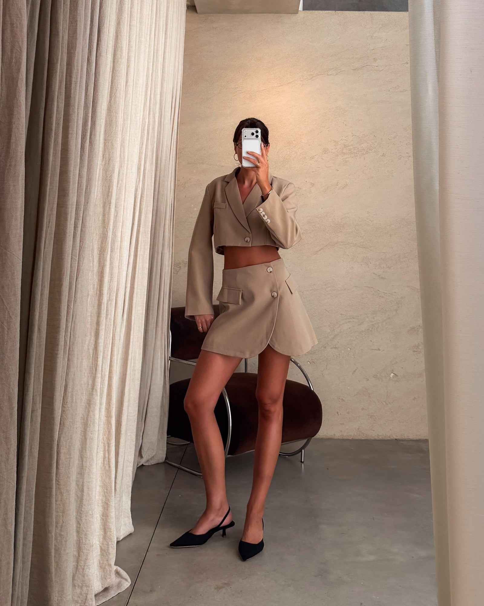 Costa | Conjunto de blazer y short-falda