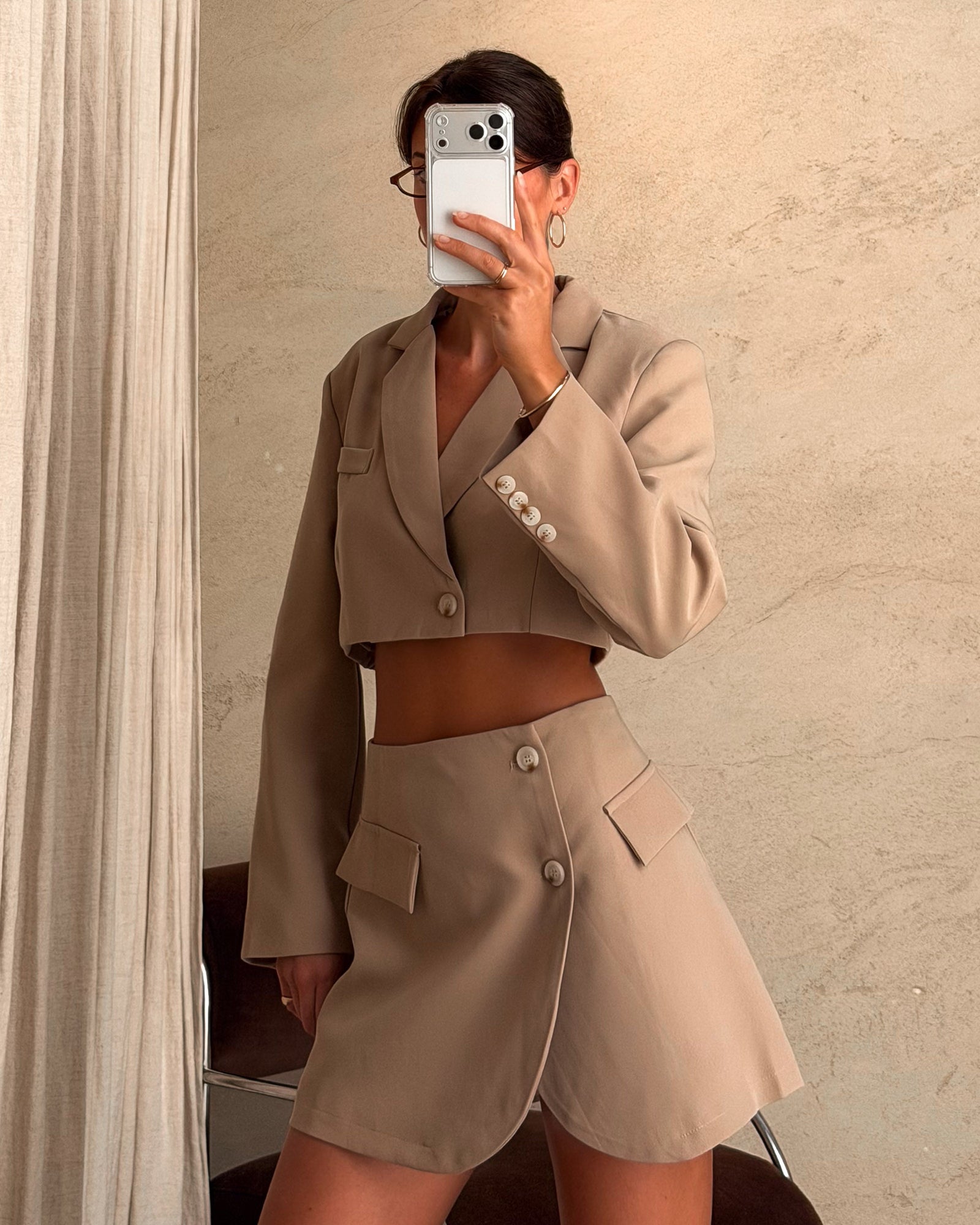Costa | Conjunto de blazer y short-falda